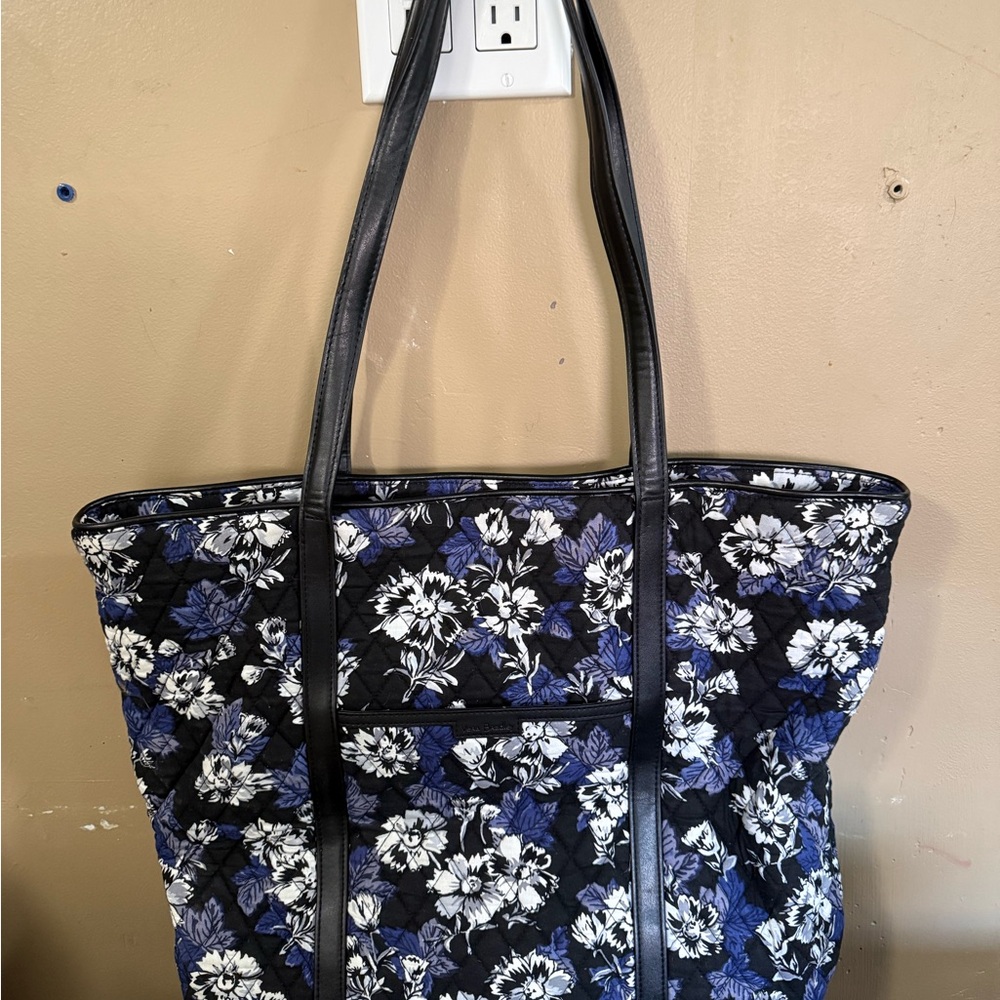 Vera Bradley Black and Blue Floral Tote #210